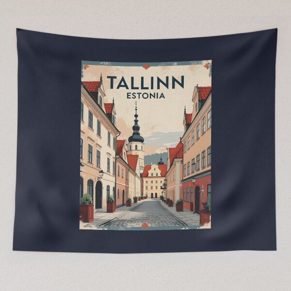 Item preview, A Vintage Travel Illustration of Tallinn - Estonia  designed and sold by GoodOldVintage.