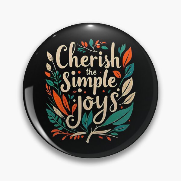 Item preview, Motivational with large phrase "CHERISH THE SIMPLE JOYS" between leaves and a pencil. designed and sold by Giulivo Store Graphic.