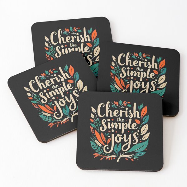 Item preview, Motivational with large phrase "CHERISH THE SIMPLE JOYS" between leaves and a pencil. designed and sold by Giulivo Store Graphic.