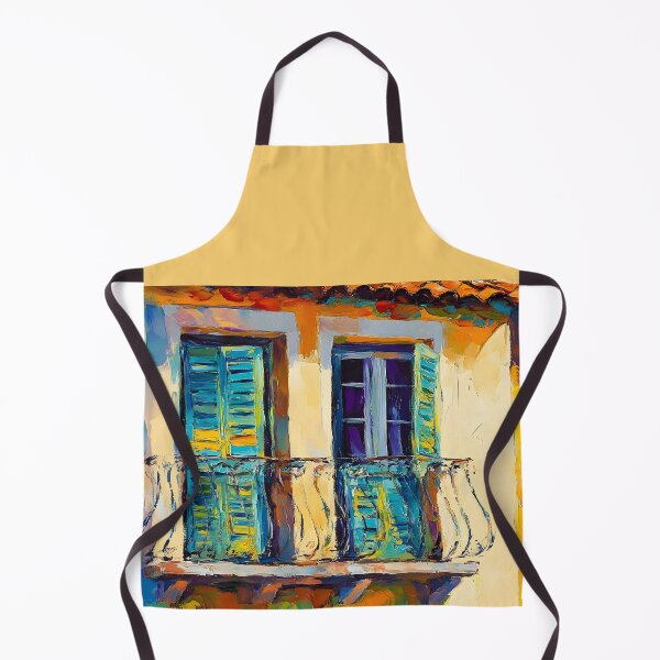 Item preview, Capture Rustic Sunshine - Charming Balcony with Blue Shutters Bathed in Warm Light and Shadows designed and sold by OlfactoART Studio.