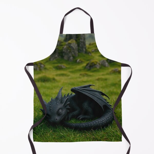 Item preview, Mystical Baby Dragon: Peaceful Black Creature on Grass designed and sold by Alan Javier Cordoba Espinosa.