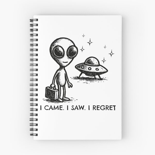 Item preview, UFO Alien Introvert Sarcasm I Came, I Saw, I Went Back to Bed - Minimalist Art designed and sold by BeaverFriends.