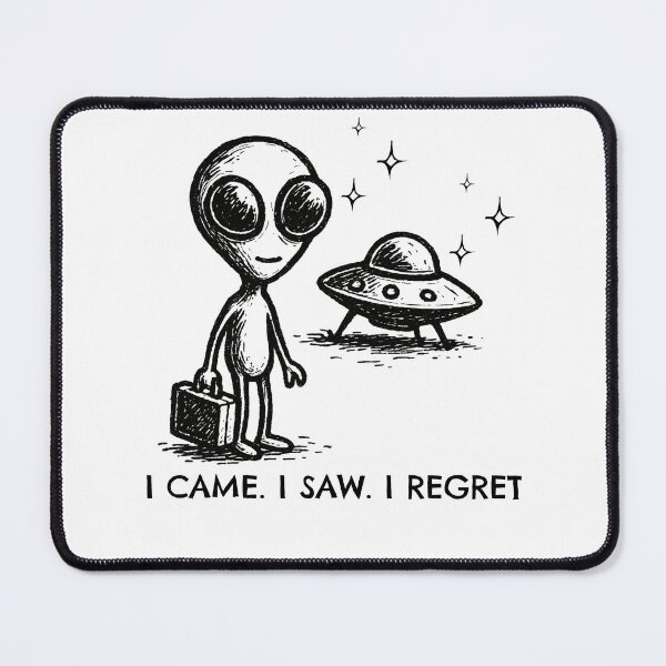 Item preview, UFO Alien Introvert Sarcasm I Came, I Saw, I Went Back to Bed - Minimalist Art designed and sold by BeaverFriends.