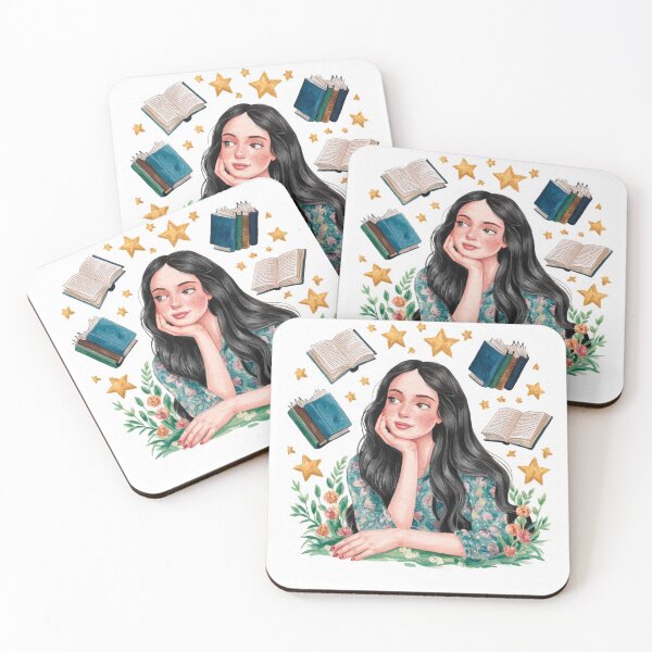 Item preview, whimsical book lover designed and sold by LittleCreatives.
