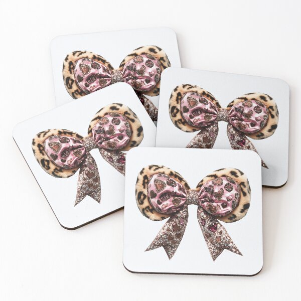 Item preview, Bejeweled Cheetah Bow – Pink Silver Glam Animal Print designed and sold by EmeraldeaArt.