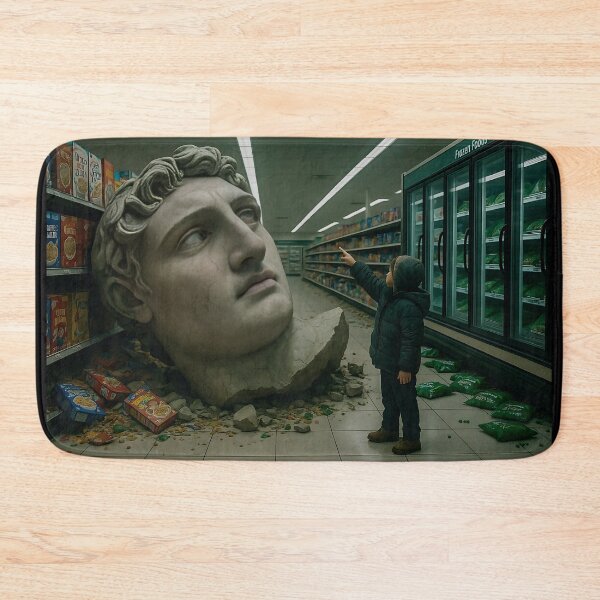 Item preview, Surreal Supermarket Statues: Ancient Head, Modern Aisle designed and sold by Alan Javier Cordoba Espinosa.