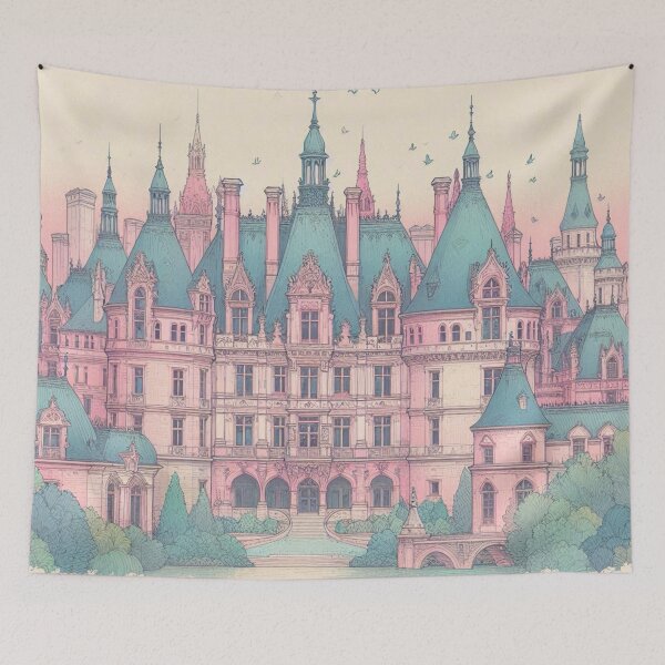 Item preview, Minimalist French Castle - Modern Chateaucore Aesthetic Wall Art designed and sold by Sugar Wisdom .