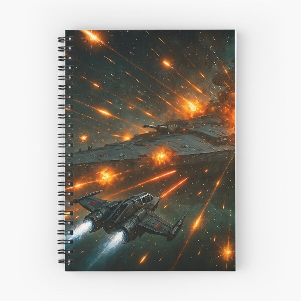 Item preview, Cosmic Battle Scene: Bright Lasers and Orange Bursts designed and sold by Alan Javier Cordoba Espinosa.