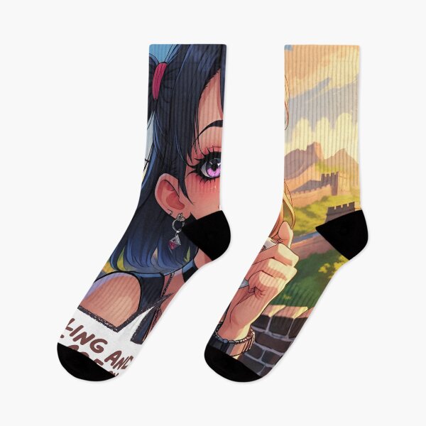 Artikelvorschau, Das Emo-Anime-Mädchen, das Kaffee liebt und gerne die Chinesische Mauer bereist. entworfen und verkauft von Emo-World-Tour.