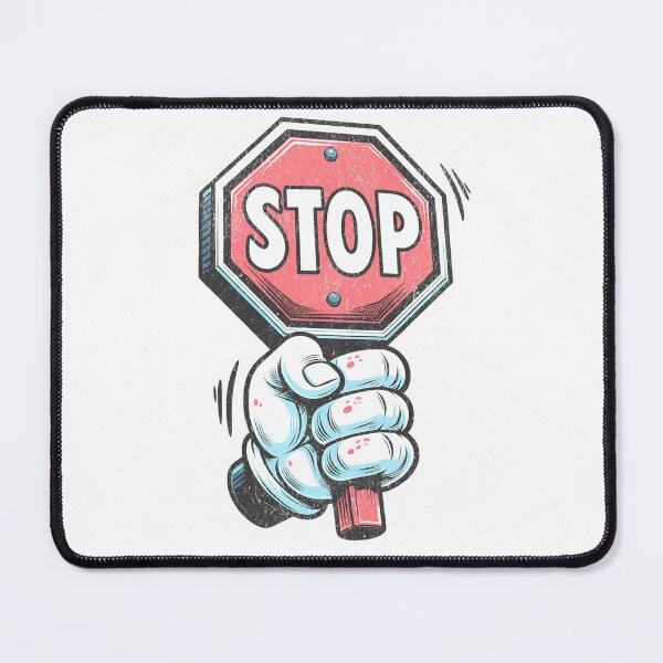 Item preview, STOP Hand – striking protest sign with red stop sign and stylized hand designed and sold by VariousGoodies.