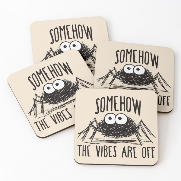 Item preview, Somehow the Vibes Are Off – Ironic spider design with saying, meme fashion & sarcastic dark aesthetic statements designed and sold by VariousGoodies.