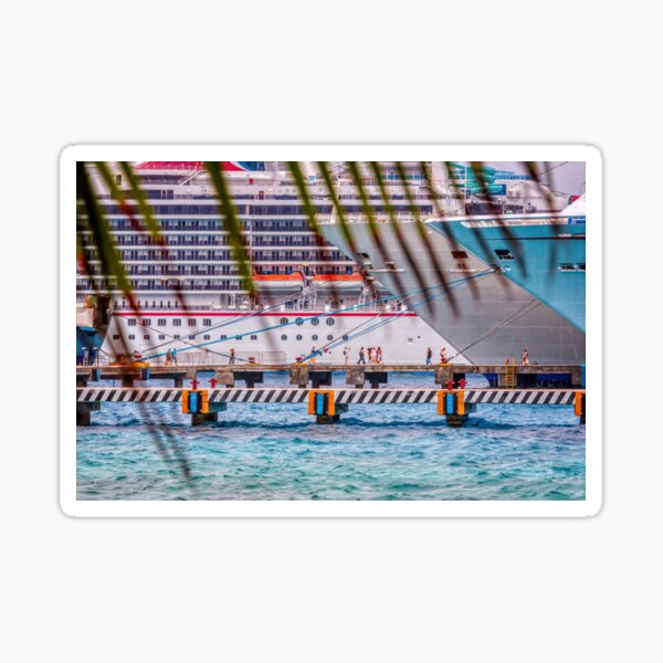 Cruise ships in Cozumel, Mexico Sticker