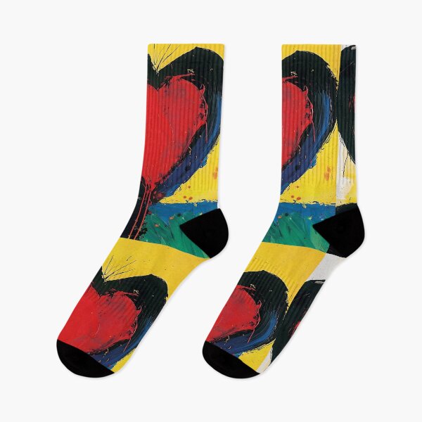 Item preview, Experience Passion in Motion - Large Red Heart with Dramatic Drips and Bold Yellow Contrast designed and sold by OlfactoART Studio.