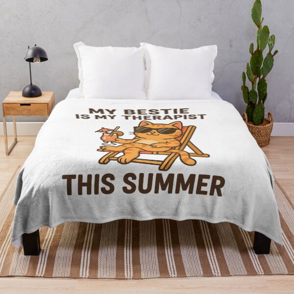 Item preview, My Bestie is My Therapist this Summer | Funny Cat Summer Design designed and sold by ALITOPRINCE.