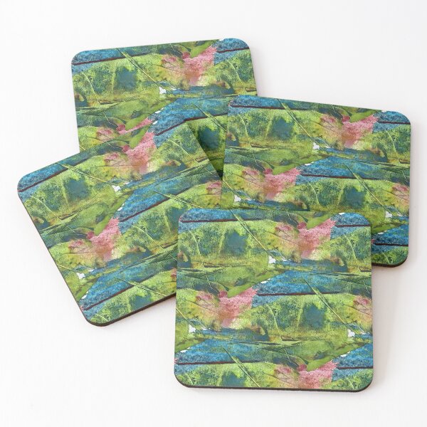 Item preview, Rustic Terrain Abstract in Blue and Green designed and sold by Artistestella.