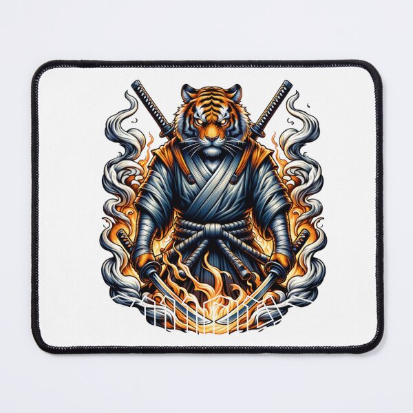 Item preview, Fiery Tiger Samurai Swordmaster designed and sold by tonyartprints.