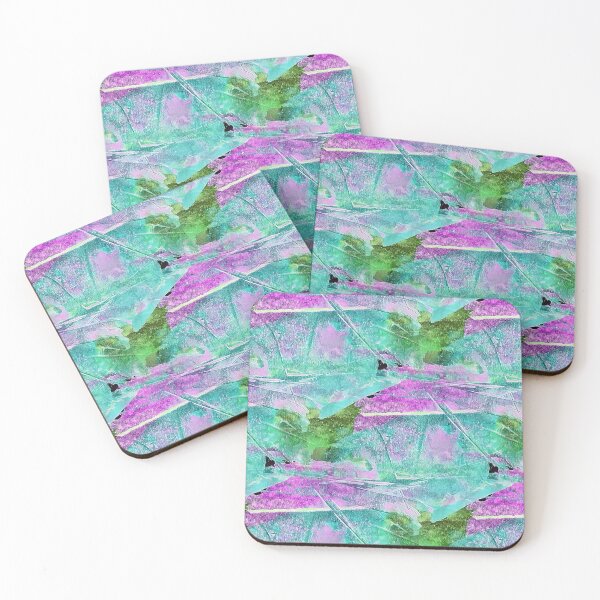 Item preview, Rustic Terrain Abstract in Aqua and Pink designed and sold by Artistestella.