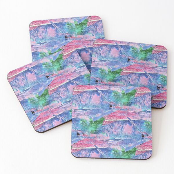 Item preview, Rustic Terrain Abstract in Pink and Blue designed and sold by Artistestella.