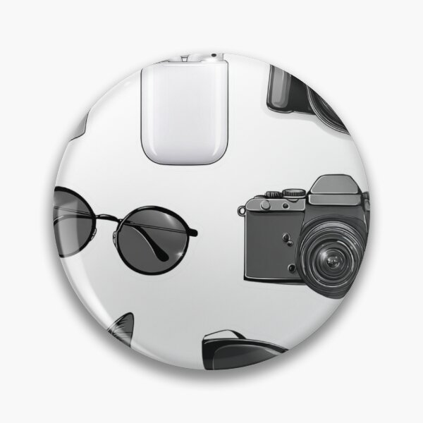 Item preview, Minimalist Tech & Style Sticker Pack – AirPods, Cameras, Sunglasses, Coffee & Cat designed and sold by TornadoVibes.