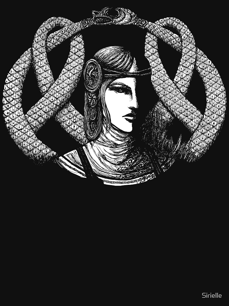 Thumbnail 7 of 7, Active T-Shirt, Hel in Black Portrait · White Print for Dark Background designed and sold by Sirielle.
