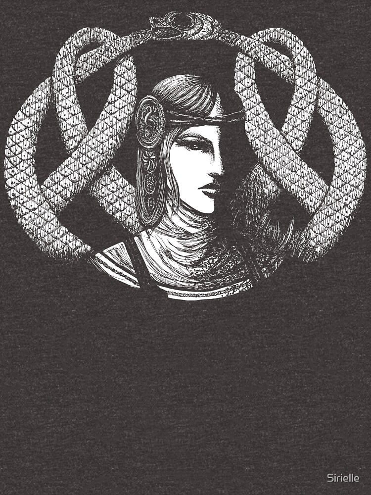 Thumbnail 3 of 3, Relaxed Fit T-Shirt, Hel in Black Portrait · White Print for Dark Background designed and sold by Sirielle.
