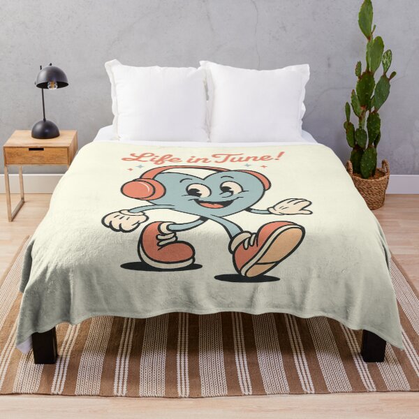 Item preview, Life in Tune – Happy Blue Heart Cartoon designed and sold by HoopeStylee.