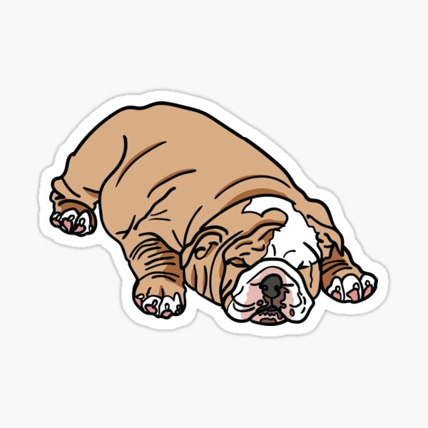 Lazy Bulldog Sticker
