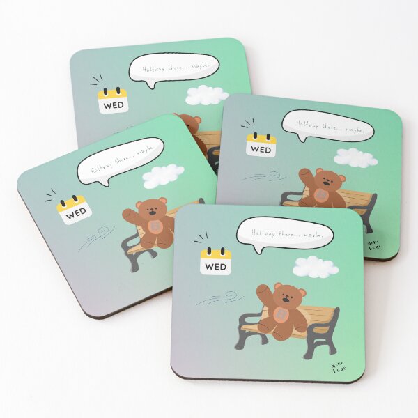 Item preview,  Halfway There… Maybe | Mono Bear Weekly Mood Series ( Gradation Square Background )  designed and sold by mintmono-studio.