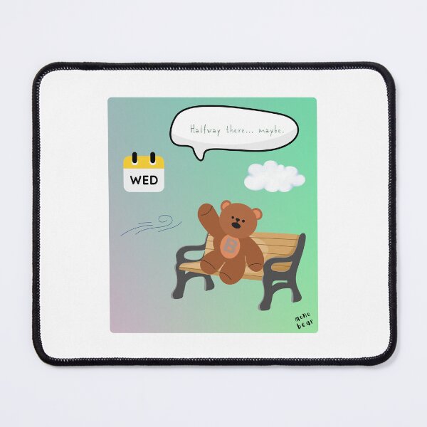 Item preview, Halfway There… Maybe | Mono Bear Weekly Mood Series ( Gradation Square Background ) designed and sold by mintmono-studio.