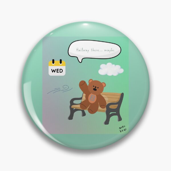 Item preview,  Halfway There… Maybe | Mono Bear Weekly Mood Series ( Gradation Square Background )  designed and sold by mintmono-studio.