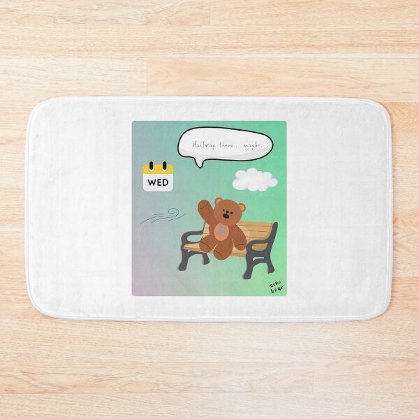 Item preview,  Halfway There… Maybe | Mono Bear Weekly Mood Series ( Gradation Square Background )  designed and sold by mintmono-studio.
