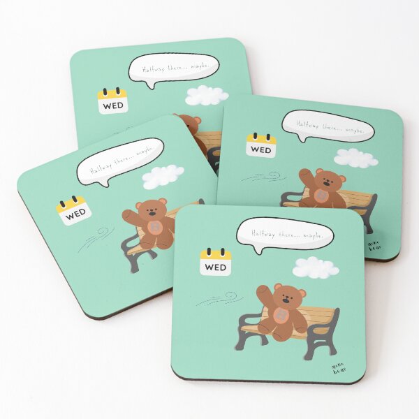Item preview, Copy of  Halfway There… Maybe | Mono Bear Weekly Mood Series ( Emerald Background )  designed and sold by mintmono-studio.