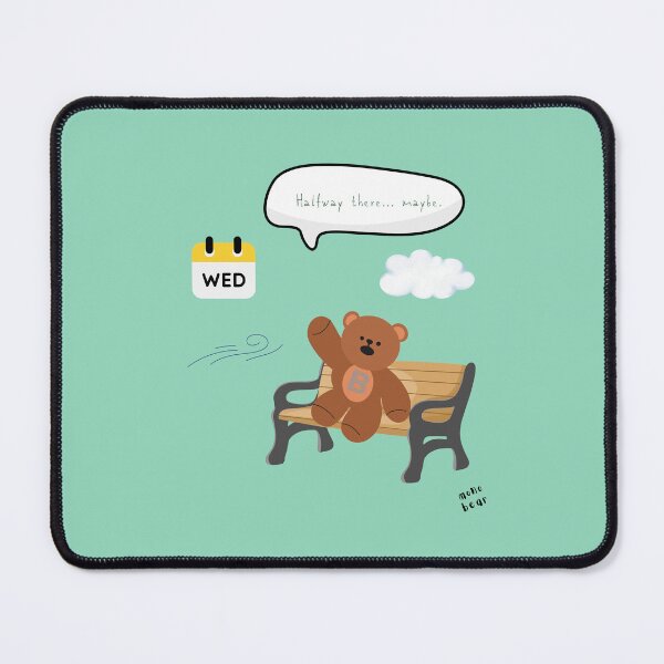 Item preview, Copy of Halfway There… Maybe | Mono Bear Weekly Mood Series ( Emerald Background ) designed and sold by mintmono-studio.