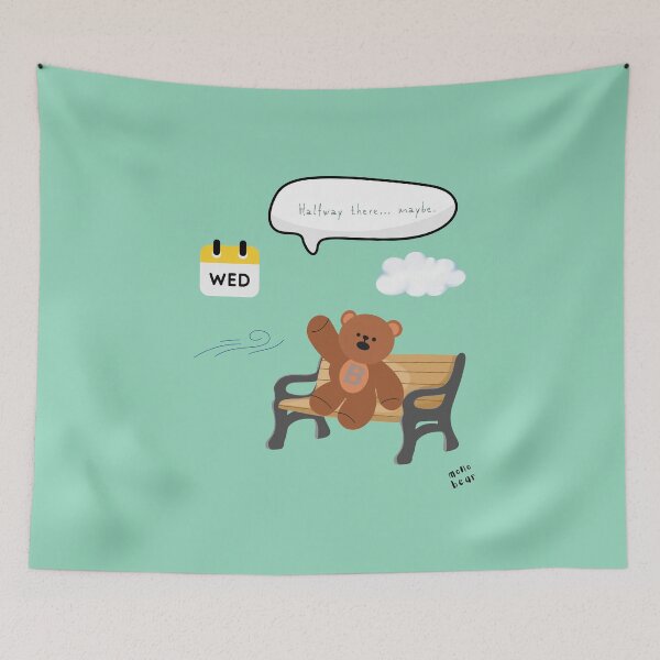 Item preview, Copy of  Halfway There… Maybe | Mono Bear Weekly Mood Series ( Emerald Background )  designed and sold by mintmono-studio.