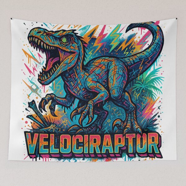 Item preview, Velociraptor Urban Color Explosion designed and sold by JonelleTshirts.