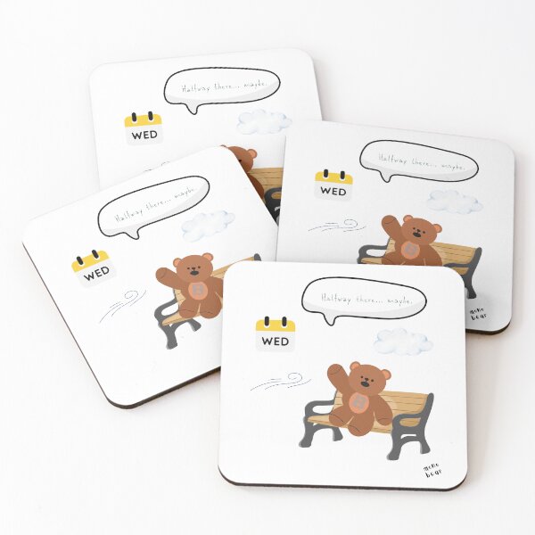 Item preview, Halfway There… Maybe | Mono Bear Weekly Mood Series ( White / Transparent Background ) ) designed and sold by mintmono-studio.