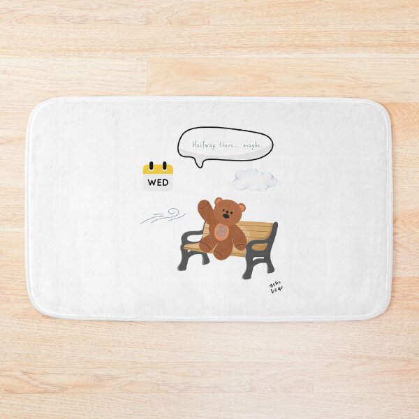 Item preview, Halfway There… Maybe | Mono Bear Weekly Mood Series ( White / Transparent Background ) ) designed and sold by mintmono-studio.