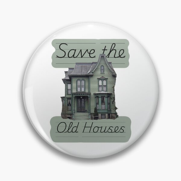 Item preview, Save the Old Houses sticker shirt sage green designed and sold by cicadaadams.