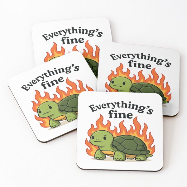 Item preview, Everythings fine turtle designed and sold by YourFavBuddy.
