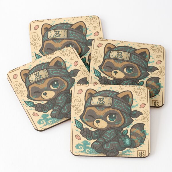 Item preview, Chibi Ninja Tanuki – Cute Japanese Stealth Warrior Art designed and sold by Spirit Ink.