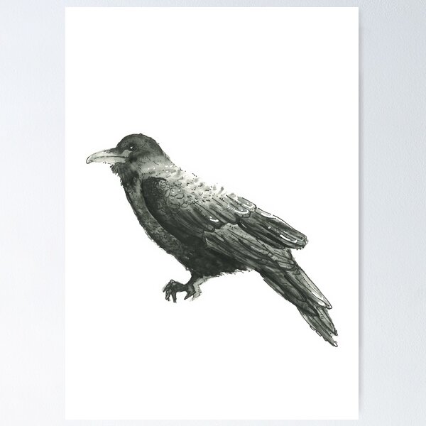 Item preview, Corbeau aquarelle designed and sold by Brandi Wheeler.