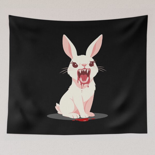 Item preview, Killer Rabid Rabbit with large evil teeth designed and sold by mirrorimages.