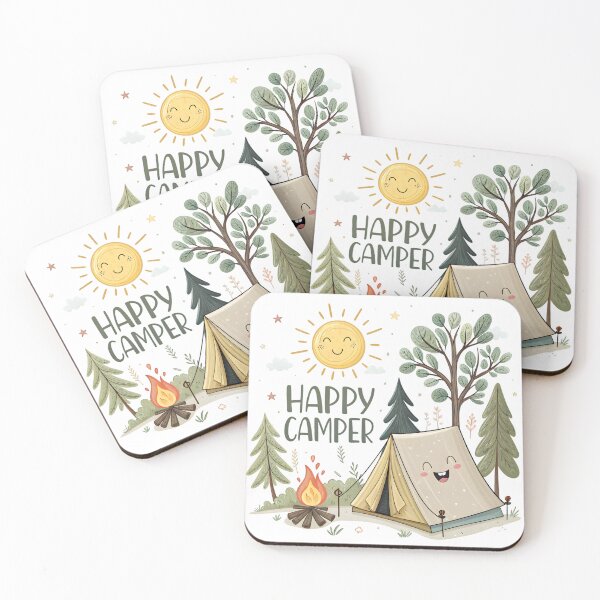 Item preview, happy camper happy tent designed and sold by GogoGrove.