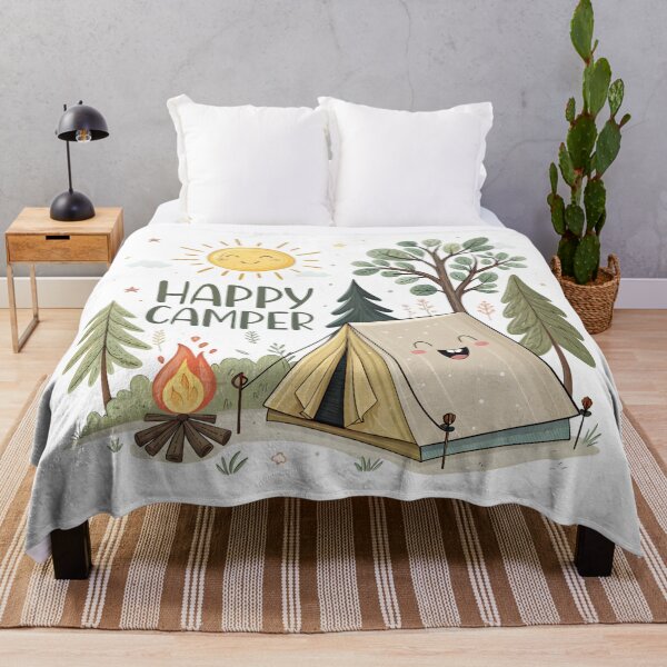 Item preview, happy camper happy tent designed and sold by GogoGrove.