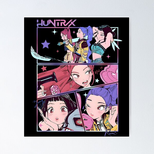 KPop Demon Hunters Huntrix Huntr/X Kapuzenjacke - Offiziell Lizenziert Mit Billboard-Poster-Rücken