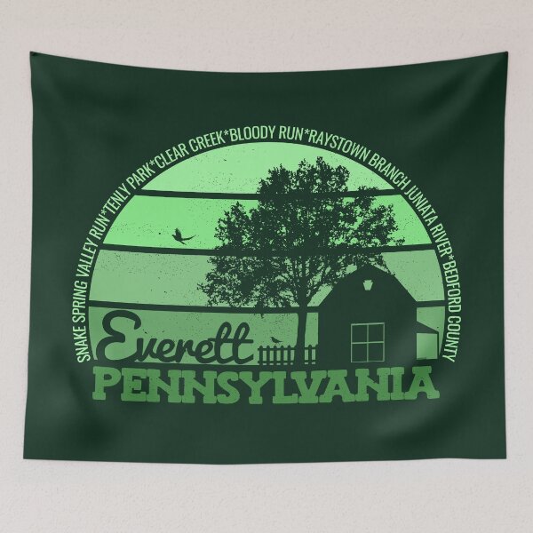 Item preview, Everett Pennsylvania Sunset Retro Vintage Local Pride Logo designed and sold by CRHPOD20.