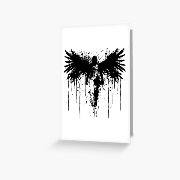 Item preview, Dark Ink Angel Silhouette – Abstract Gothic Grunge Art designed and sold by inkoutninja.