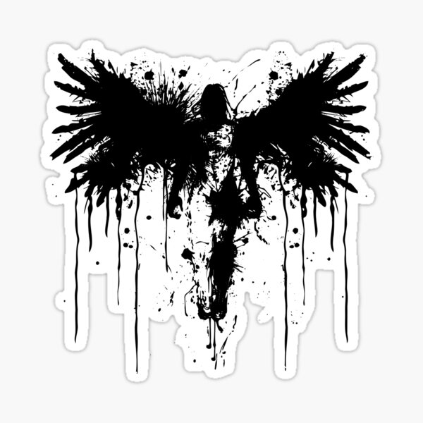 Item preview, Dark Ink Angel Silhouette – Abstract Gothic Grunge Art designed and sold by inkoutninja.