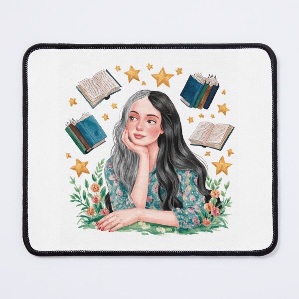 Item preview, whimsical book lover designed and sold by LittleCreatives.
