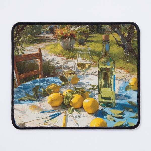 Item preview, Summer Table with Family Watercolor Print – Mediterranean Lemon Art, Rustic Kitchen Wall Decor, Olive Tree Countryside Poster designed and sold by LastOneArtOff.